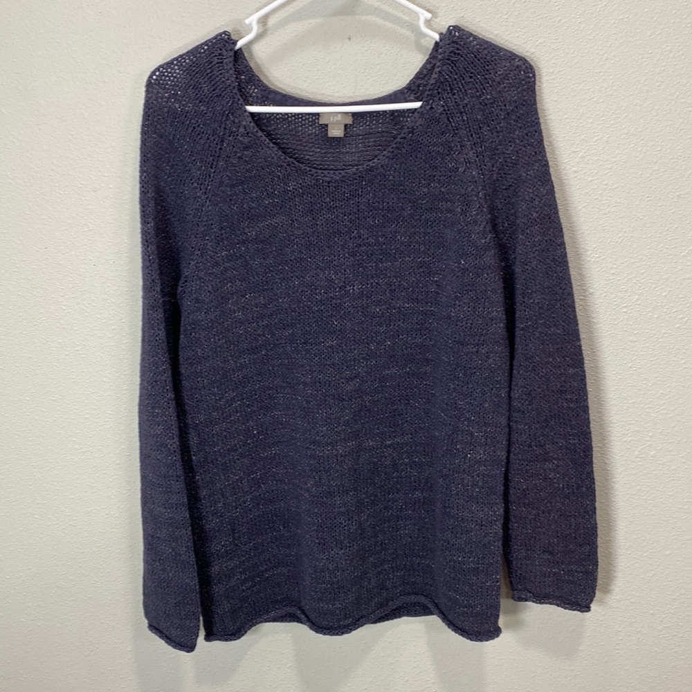 J Jill cotton blend sweater loose knit semi sheer